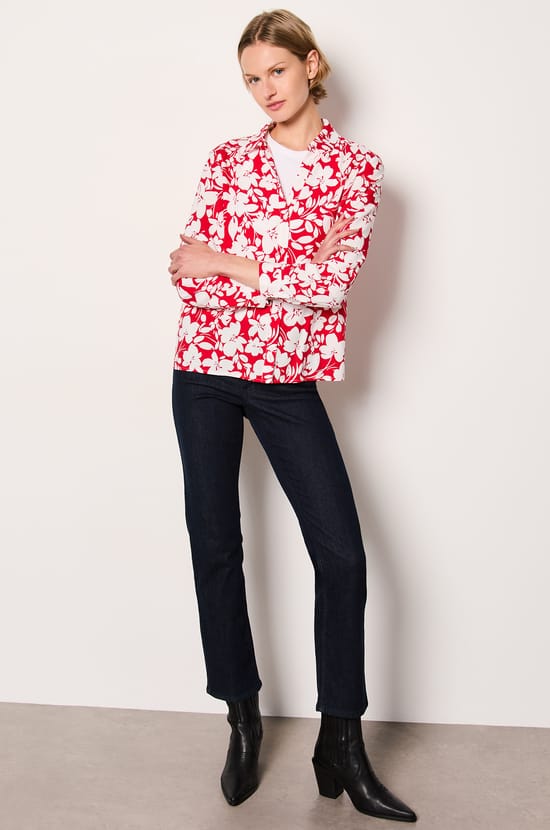 Long-sleeved floral shirt;${refinementColor}