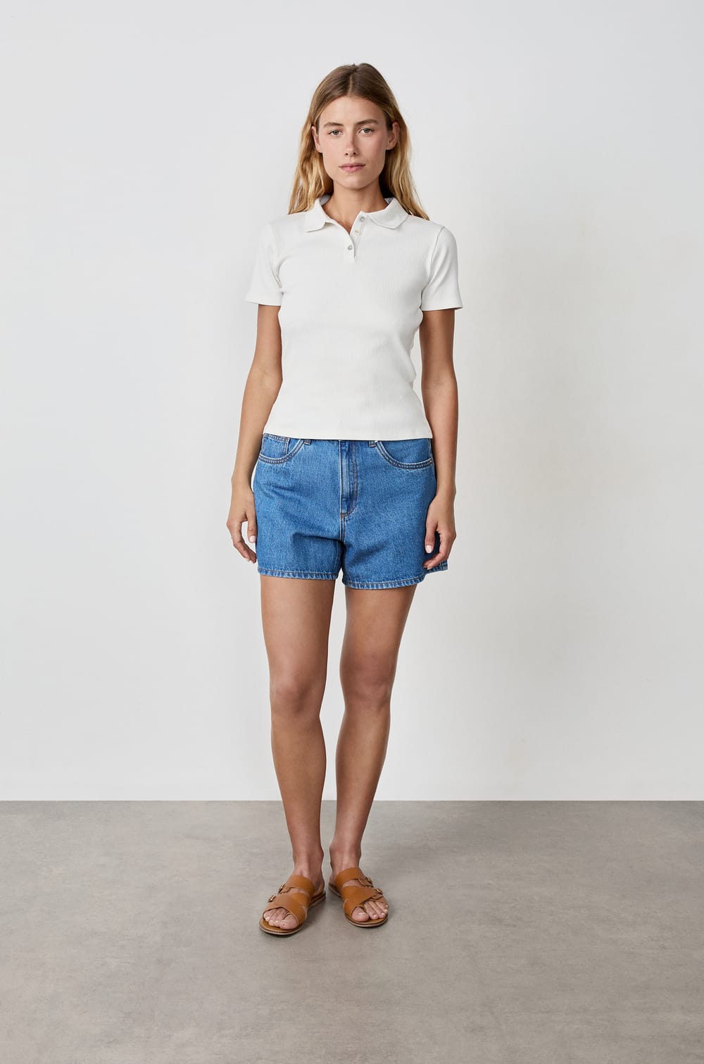 Polo manches courtes en coton;${refinementColor}