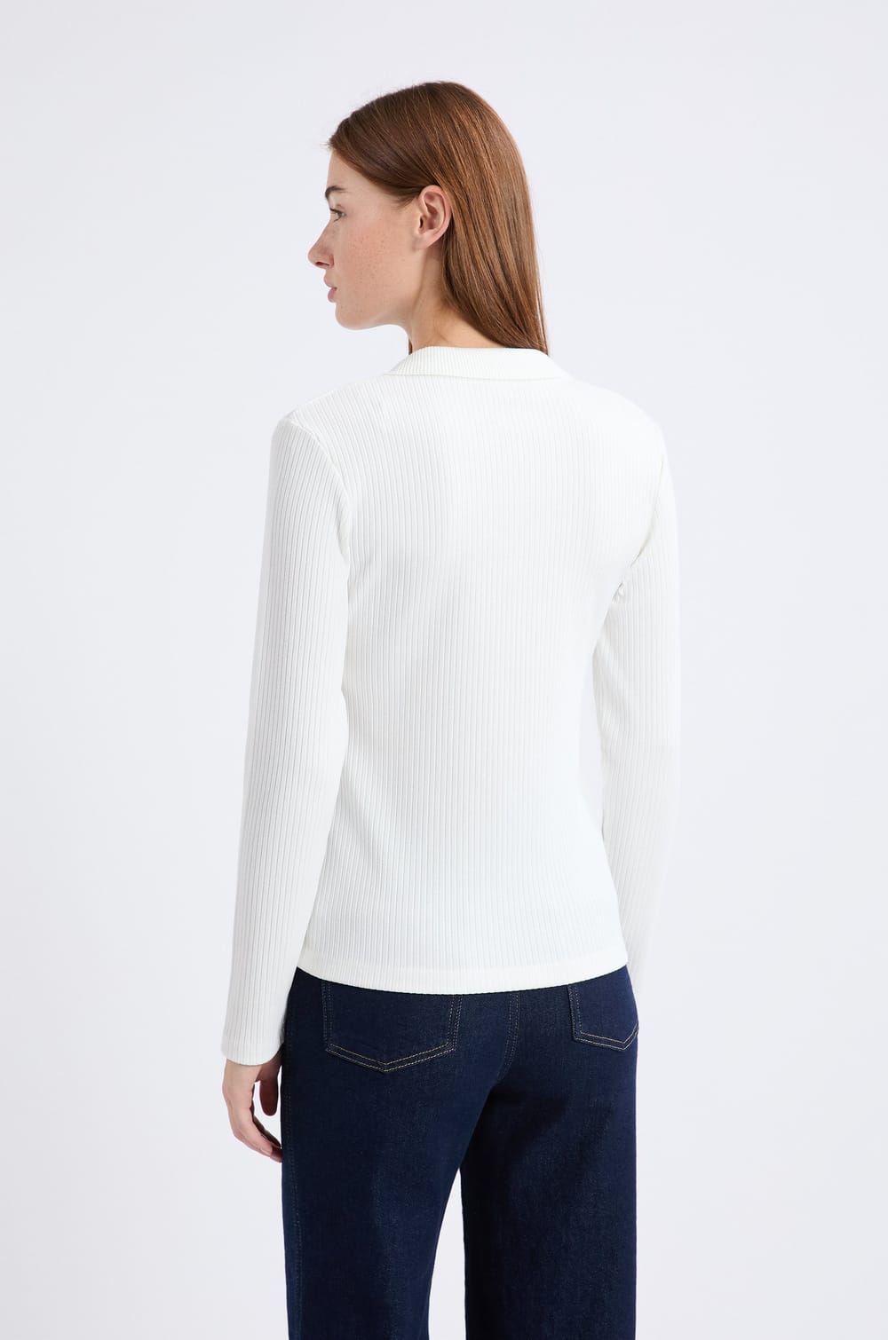 T-shirt manches longues col V;${refinementColor}