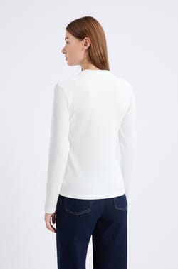 T-shirt manches longues col V;${refinementColor}