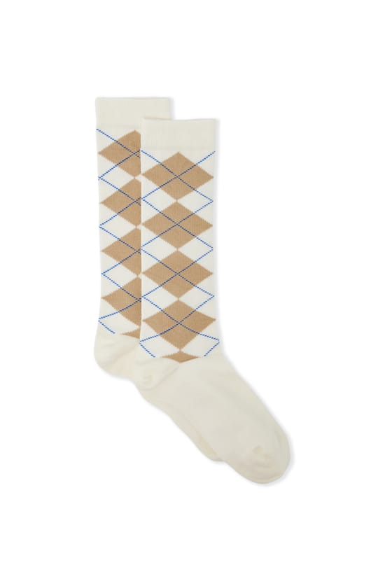 Chaussette &agrave; motifs argyle avec coton;${refinementColor}
