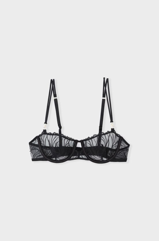 Bra No.9 - Balconette with floral embroidery;${refinementColor}