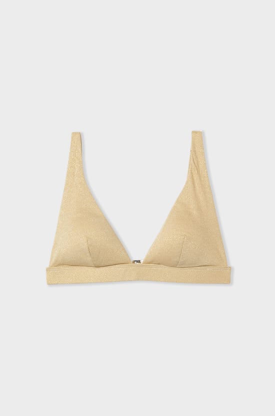 Iridescent Wireless Triangle Foulard Bikini Top;${refinementColor}