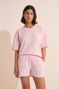 Short de pyjama boyfriend en coton;${refinementColor}