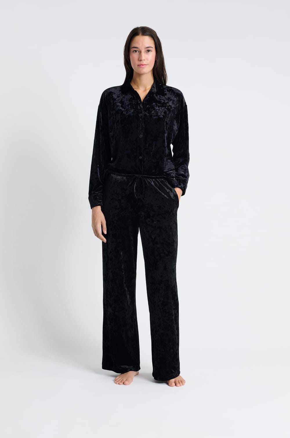 Pantalon de pyjama en velours;${refinementColor}
