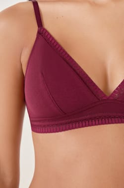 Soutien-gorge sans armatures coques fines en coton;${refinementColor}