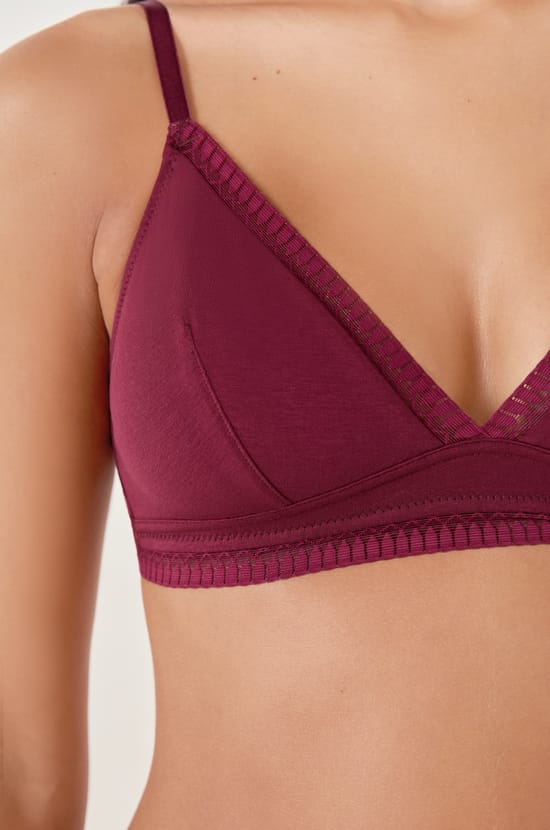 Soutien-gorge sans armatures coques fines en coton;${refinementColor}