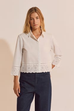 Chemise avec broderie en coton;${refinementColor}