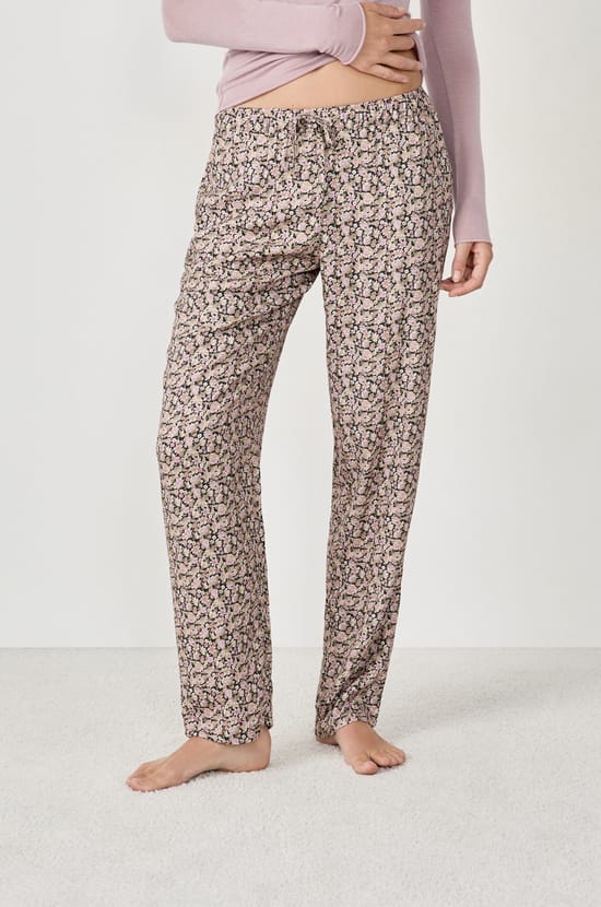 Pantalon de pyjama à fleurs;${refinementColor}