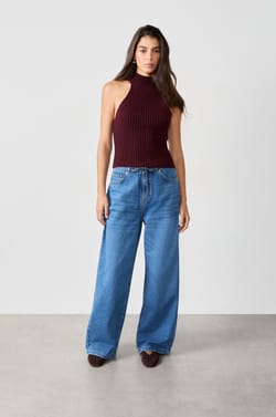 Sleeveless Ribbed Top;${refinementColor}