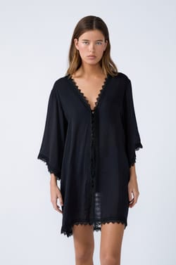 Embroidered Edge Kimono;${refinementColor}