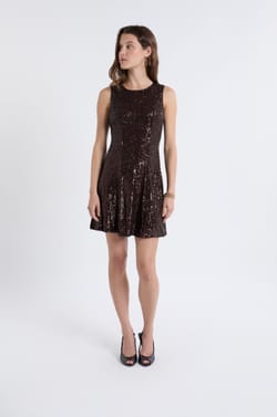 Sleeveless Sequin Dress;${refinementColor}