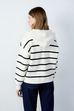 Hooded Striped Cardigan;${refinementColor}