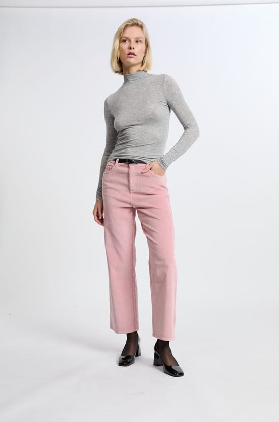 Pantalon en coton effet velours;${refinementColor}