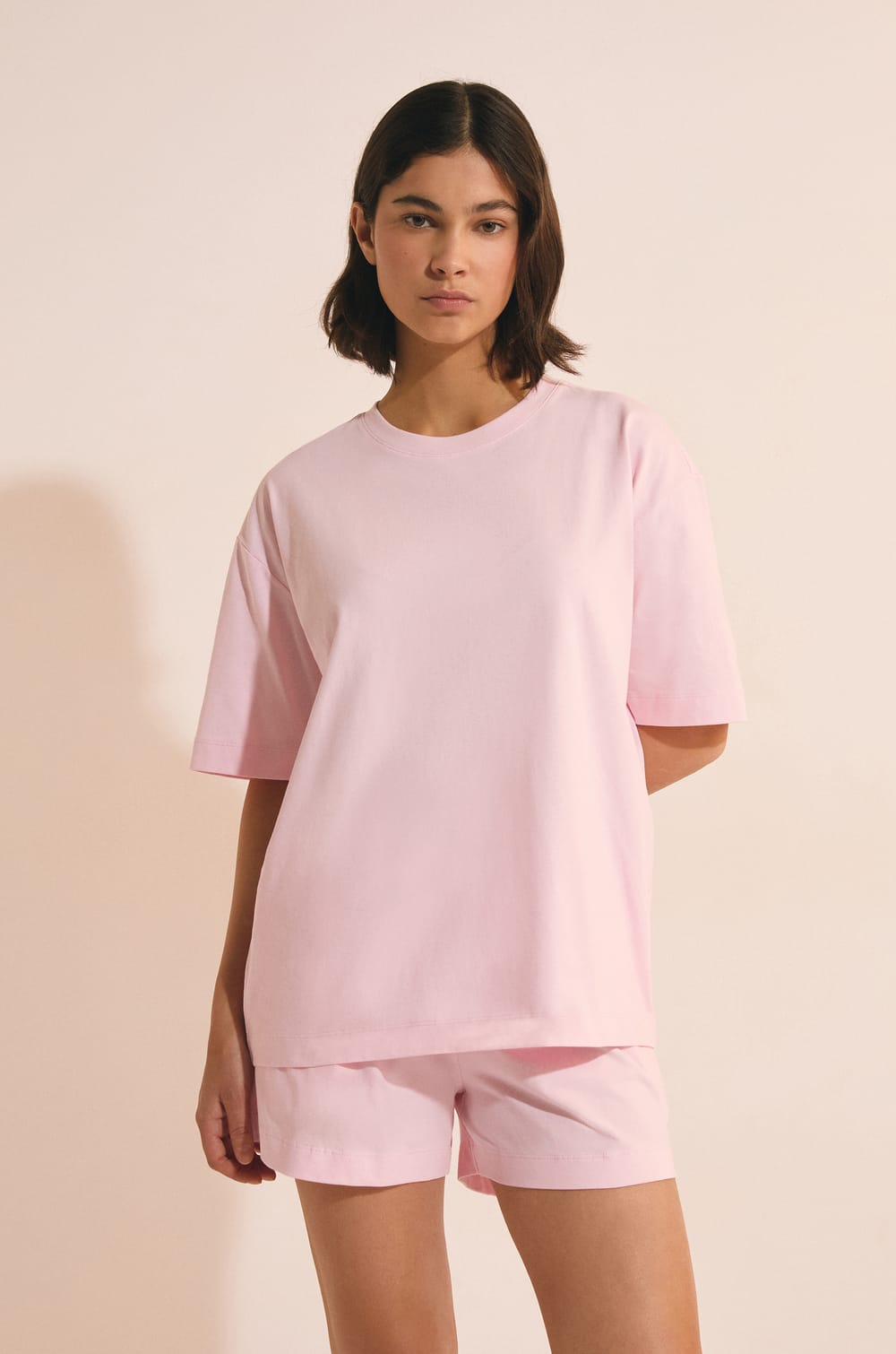 T-shirt de pyjama manches courtes en coton;${refinementColor}