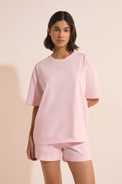 T-shirt de pyjama manches courtes en coton;${refinementColor}