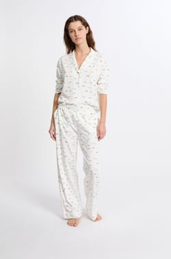 Patterned Cotton Pajama Pants;${refinementColor}