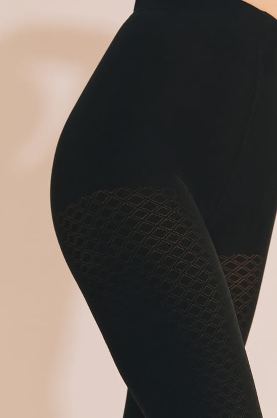 Collant opaque &agrave; motifs losanges - 40 Deniers ;${refinementColor}