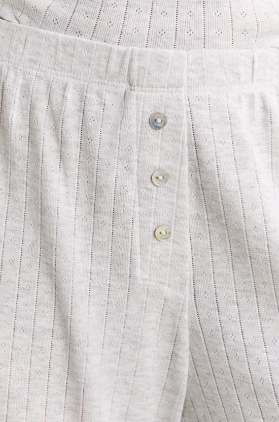 Pantalon de pyjama en coton en pointelle;${refinementColor}