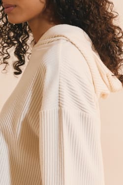 Sweatshirt de pyjama en velours c&ocirc;tel&eacute;;${refinementColor}