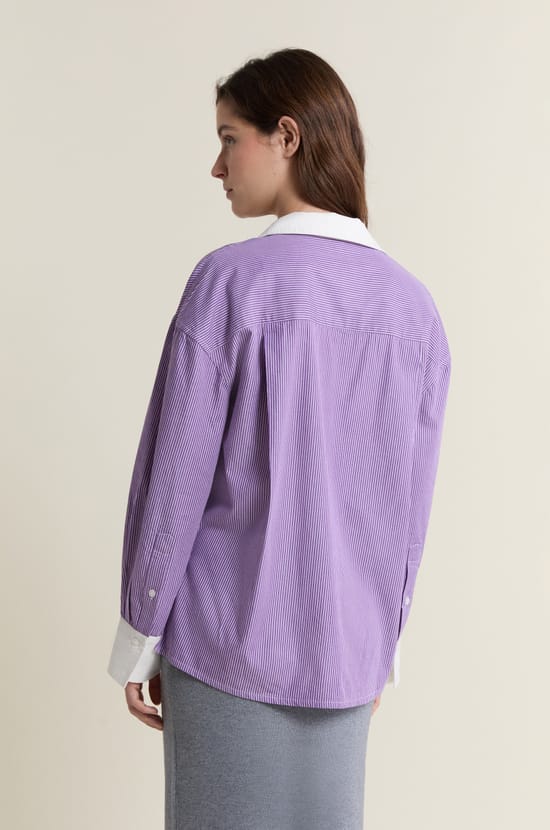 Striped Shirt with Cotton;${refinementColor}