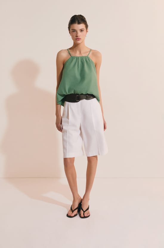 Top &agrave; bretelles en coton;${refinementColor}