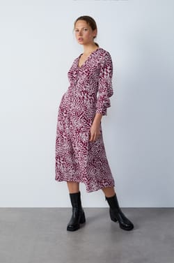 Long Printed Dress;${refinementColor}