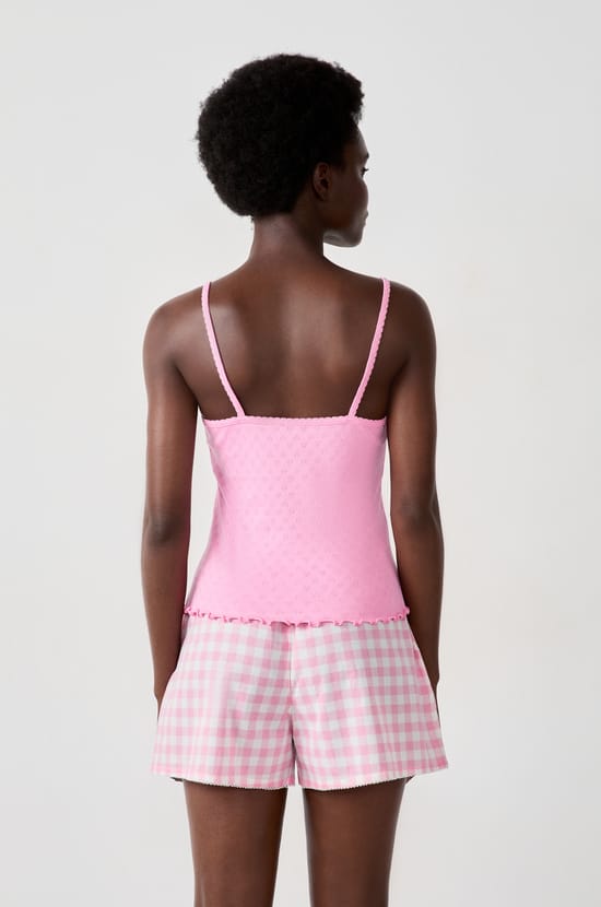 Débardeur en coton en pointelle;${refinementColor}