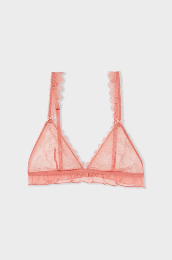Soutien-gorge triangle en dentelle;${refinementColor}