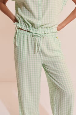 Pantalon vichy avec motif citron;${refinementColor}