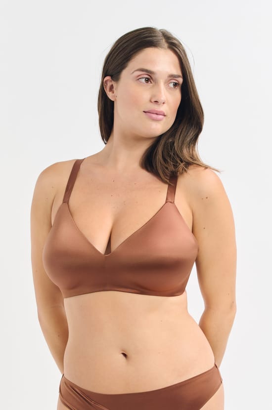 Soutien-gorge triangle sans armatures effet brillant;${refinementColor}