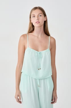 Top satinado con tirantes;${refinementColor}