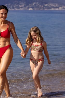 Maillot de bain 2 pi&egrave;ces &agrave; motifs vichy pour enfant;${refinementColor}