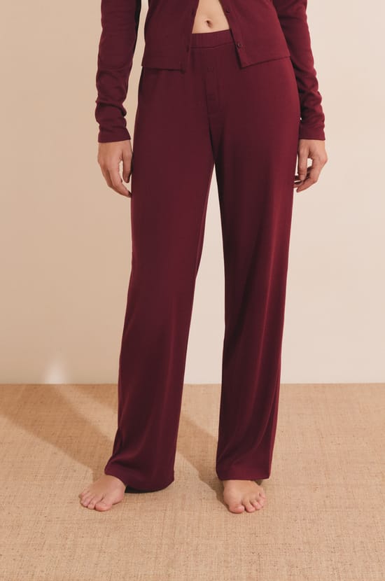 Pantalon de pyjama avec boutons;${refinementColor}