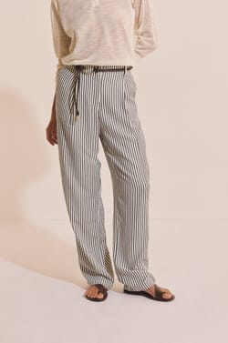 Pantalon &agrave; rayures;${refinementColor}
