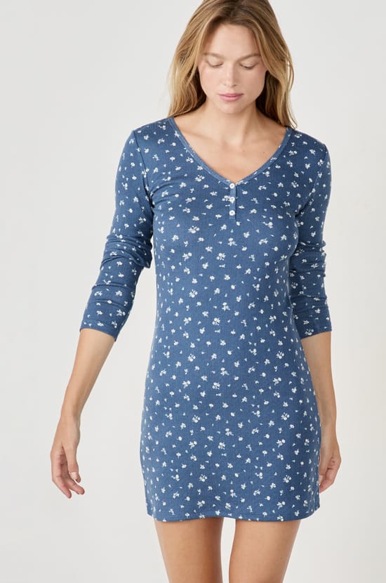 Chemise de pyjama à fleurs;${refinementColor}