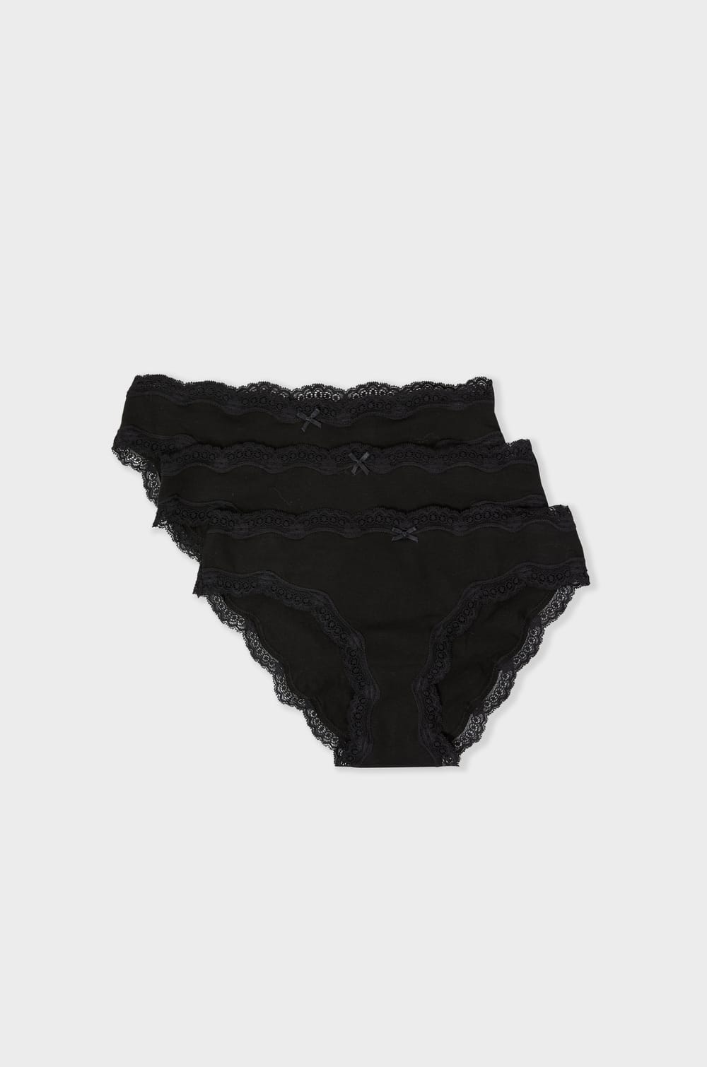 Lots de 3 culottes en coton et dentelle;${refinementColor}