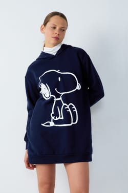Snoopy Peanuts&copy; Cotton Hooded Pyjama Sweatshirt;${refinementColor}