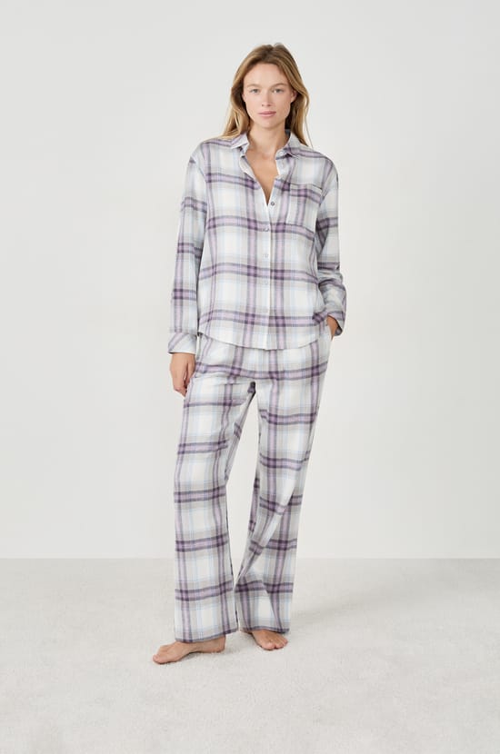 Chemise de pyjama à carreaux;${refinementColor}