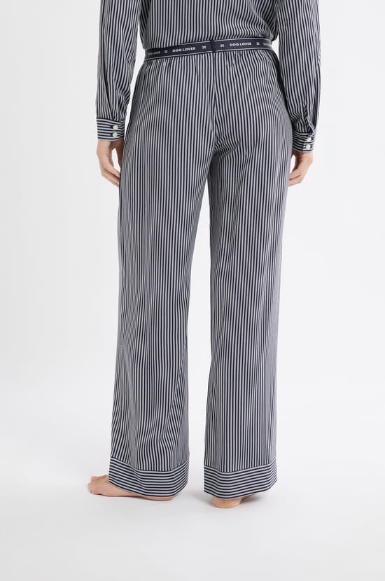 Pantalon de pyjama à rayures et taille élastique;${refinementColor}