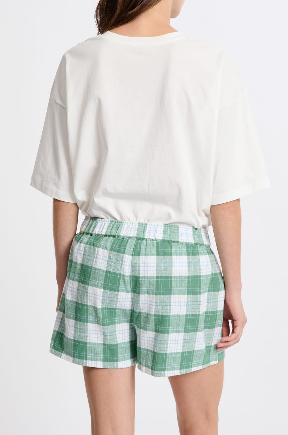 Short de pyjama à carreaux en coton;${refinementColor}