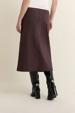 Jupe longue en jean;${refinementColor}