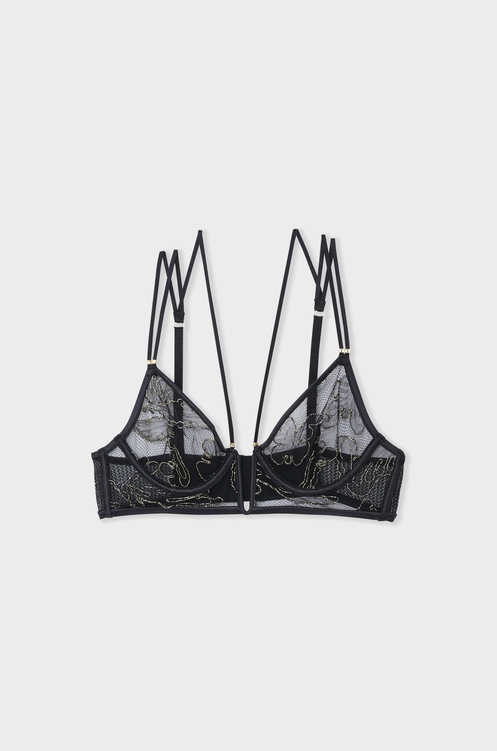 Embroidered Lace Bra;${refinementColor}