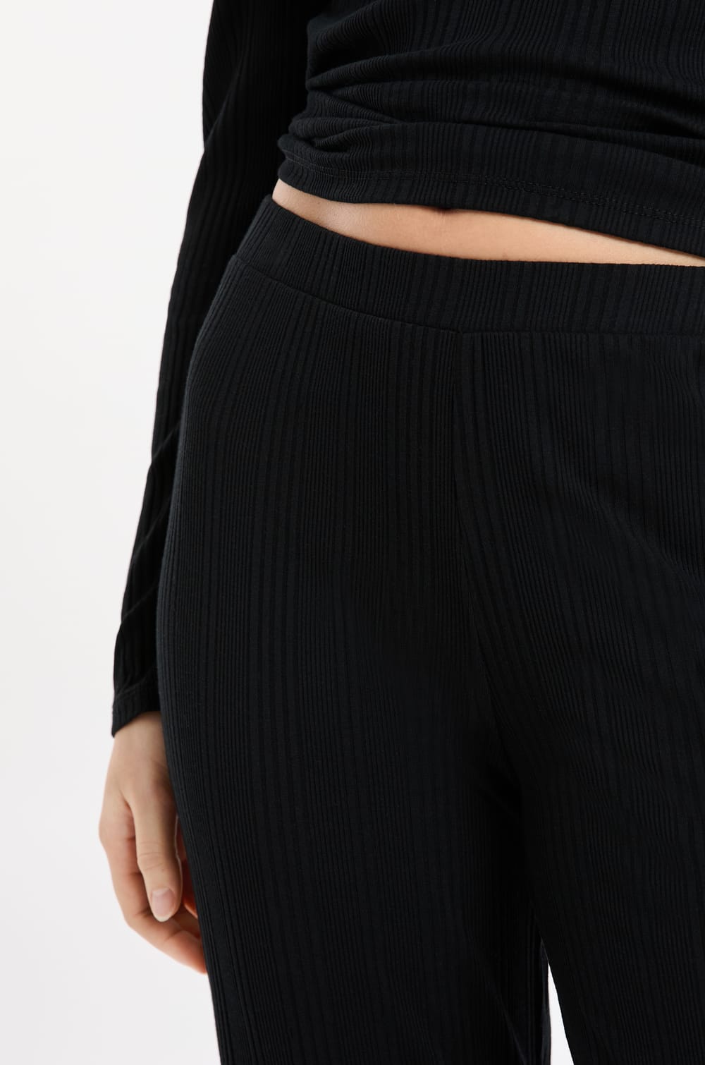 Ribbed Pajama Bottoms;${refinementColor}