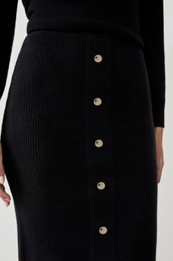 Jupe midi boutonn&eacute;e;${refinementColor}