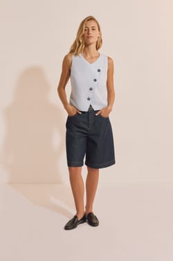 Top crois&eacute; en lin;${refinementColor}