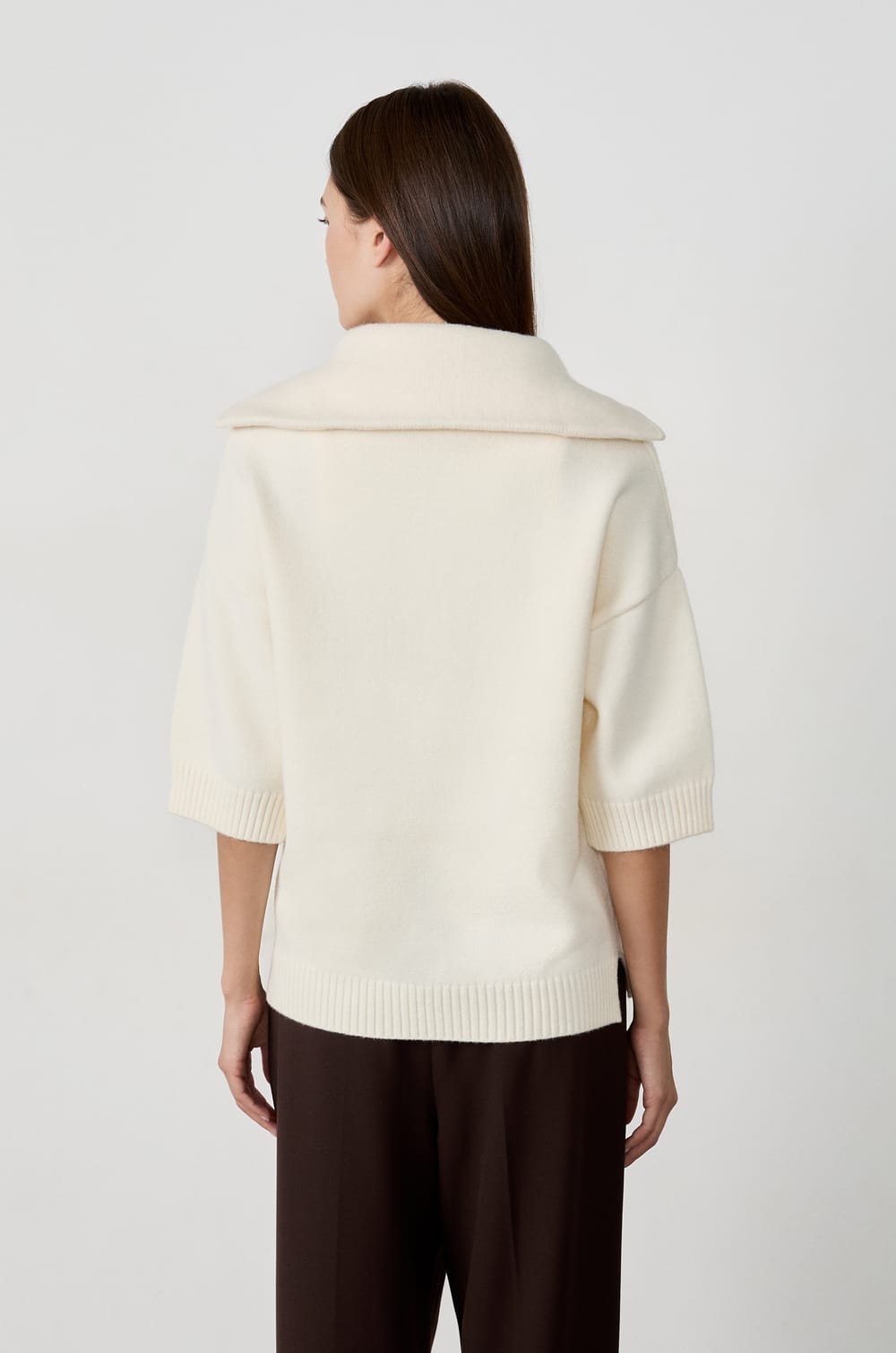 Half-zip sweater with mid-length sleeves;${refinementColor}