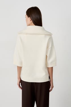 Half-zip sweater with mid-length sleeves;${refinementColor}