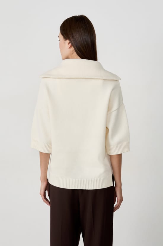Half-zip sweater with mid-length sleeves;${refinementColor}