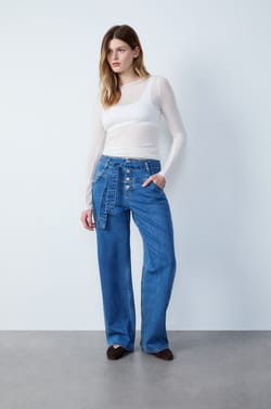 Jean coupe carotte &agrave; nouer;${refinementColor}